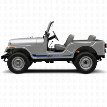 Adesivo in Vinile con Strisce Laterali a Scacchi per Jeep CJ-5 1955-1983_2
