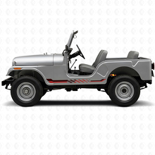 Adesivo in Vinile con Strisce Laterali a Scacchi per Jeep CJ-5 1955-1983_3
