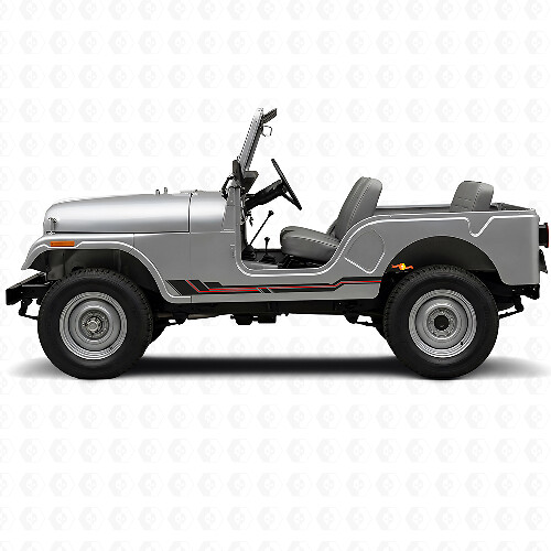 Adesivo in Vinile per Minigonne con Strisce Curve per Jeep CJ-5 1955-1983_1
