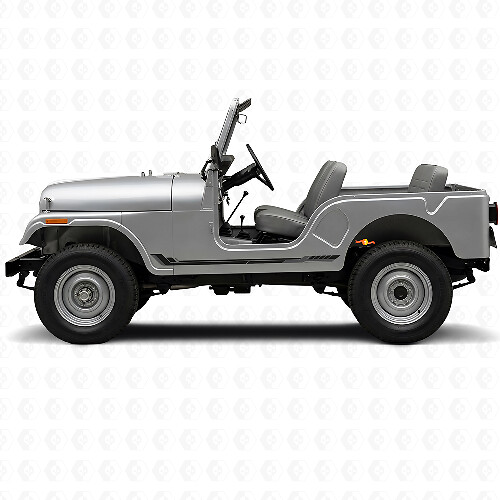 Adesivo in vinile a strisce laterali stile racing per Jeep CJ-5 1955-1983_1