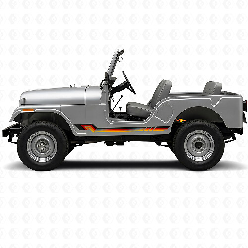 Adesivo in vinile con strisce laterali stile vintage per Jeep CJ-5 1955-1983_1