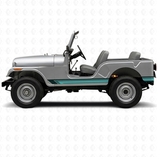 Adesivo laterale in vinile vintage a strisce dritte per Jeep CJ-5 1955-1983_2