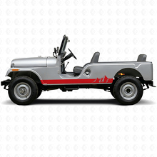 Adesivo in vinile a strisce larghe laterali Mountains per Jeep CJ-6 1955-1975_3