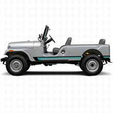 Adesivo in Vinile con Tripla Striscia Laterale Porta per Jeep CJ-6 1955-1975_2
