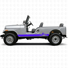 Adesivo Laterale in Vinile con Strisce Stile Montagne per Jeep CJ-6 1955-1975_2