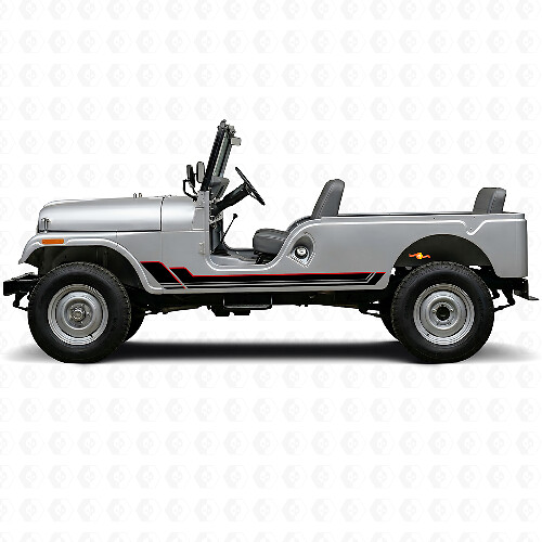 Adesivo in vinile con strisce gemelle per sottoporta Jeep CJ-6 1955-1975_1