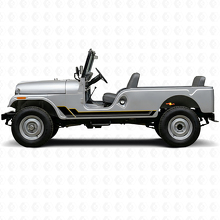 Adesivo in vinile con strisce gemelle per sottoporta Jeep CJ-6 1955-1975_2