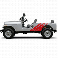 Adesivo in Vinile con Grafica Splash di Fango Laterale per Jeep CJ-6 1955-1975_3