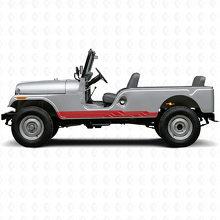 Adesivo Laterale in Vinile con Strisce Intrecciate per Jeep CJ-6 1955-1975_3