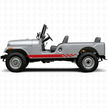 Strisce a scacchi Adesivo laterale in vinile per Jeep CJ-6 1955-1975_3