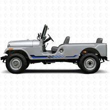 Adesivo in Vinile Strisce Laterali a Bandiera a Scacchi per Jeep CJ-6 1955-1975_2