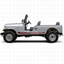Adesivo in Vinile Strisce Laterali a Bandiera a Scacchi per Jeep CJ-6 1955-1975_3
