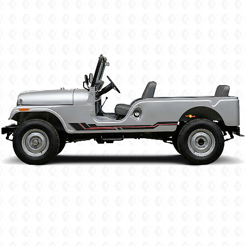 Adesivo in Vinile per Minigonna con Linee Curve per Jeep CJ-6 1955-1975_1