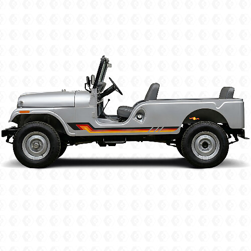 Adesivo in Vinile con Strisce Laterali Stile Vintage per Jeep CJ-6 1955-1975