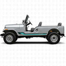 Adesivo in Vinile con Strisce Laterali Stile Vintage per Jeep CJ-6 1955-1975_2