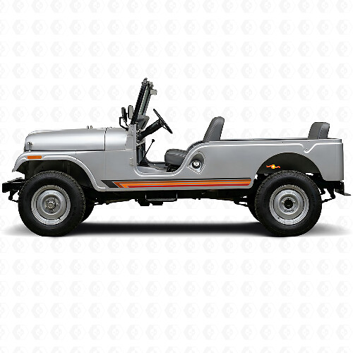 Adesivo Laterale Vintage a Strisce Dritte per Jeep CJ-6 1955-1975_1