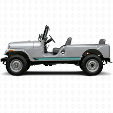 Adesivo Laterale Vintage a Strisce Dritte per Jeep CJ-6 1955-1975_2