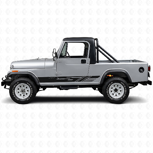 Kit Adesivi Vinilici Strisce Laterali Decorate per Jeep CJ-8 Scrambler 1981-1986_1