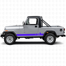 Adesivo Laterale in Vinile con Strisce Larghe Montagne per Jeep CJ-8 Scrambler 1981-1986_2