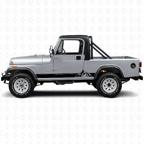 Adesivo Vinile Laterale a Strisce Stile Montagne per Jeep CJ-8 Scrambler 1981-1986_1