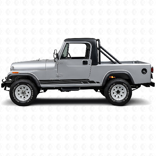 Kit di Adesivi Laterali a Strisce Curve in Vinile per Jeep CJ-8 Scrambler 1981-1986_1