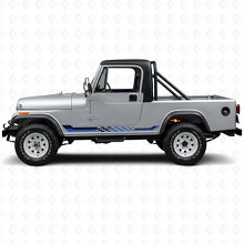 Adesivo in vinile con strisce laterali a scacchiera per Jeep CJ-8 Scrambler 1981-1986_2