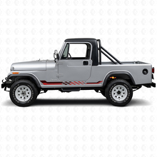 Adesivo in vinile con strisce laterali a scacchiera per Jeep CJ-8 Scrambler 1981-1986_3