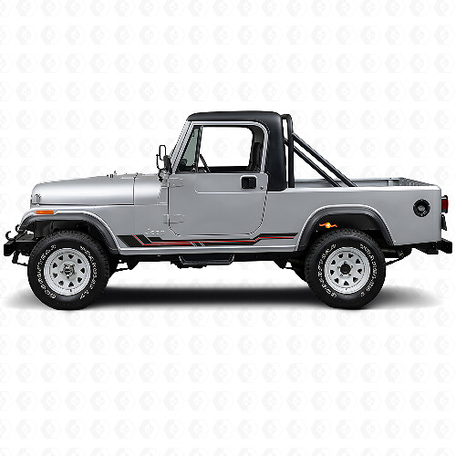 Adesivo in Vinile con Linee Curve per Modanatura Laterale Jeep CJ-8 Scrambler 1981-1986_1