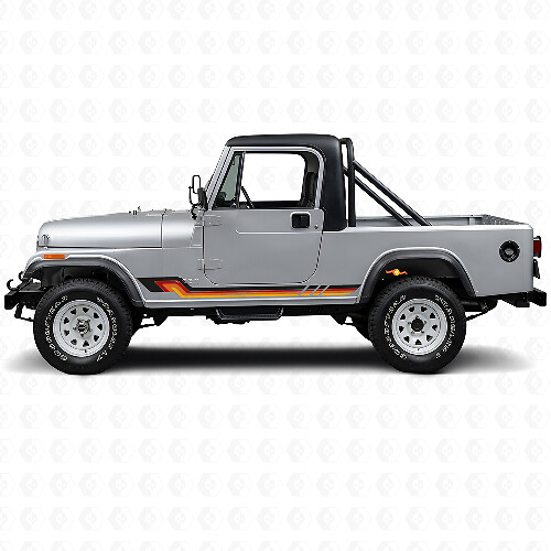 Adesivo vinilico a strisce laterali stile vintage per Jeep CJ-8 Scrambler 1981-1986_1