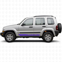 Adesivo in Vinile con Strisce Laterali Curve a Scacchi per Jeep Liberty 2002-2012_2