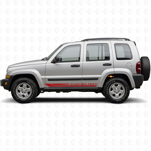 Adesivo in Vinile con Strisce Laterali Curve a Scacchi per Jeep Liberty 2002-2012_3
