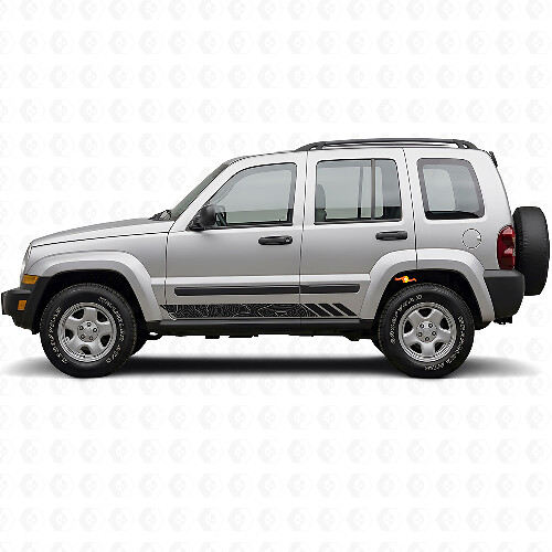 Adesivo in Vinile Laterale a Righe Stile Topografico per Jeep Liberty 2002-2012_1