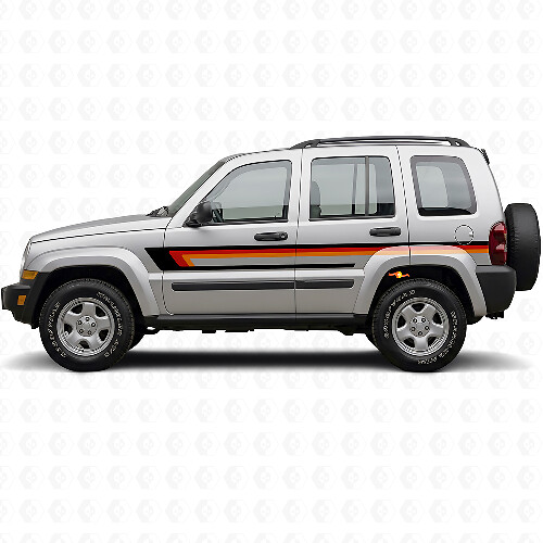Adesivo Vinile a Strisce Triple per Porta Jeep Liberty 2002-2012_1