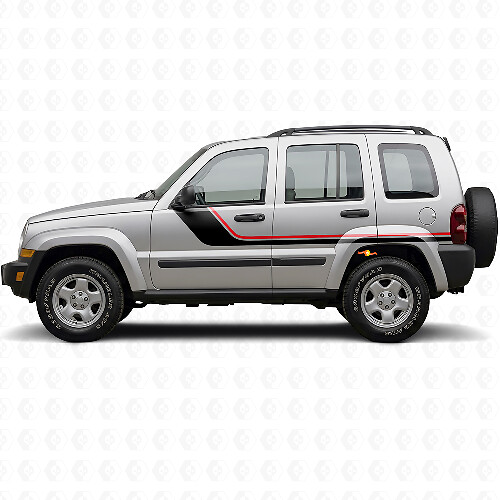 Adesivo laterale a strisce gemelle per Jeep Liberty 2002-2012_1