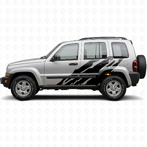 Adesivo in Vinile Grafica Schizzi di Fango Laterale per Jeep Liberty 2002-2012