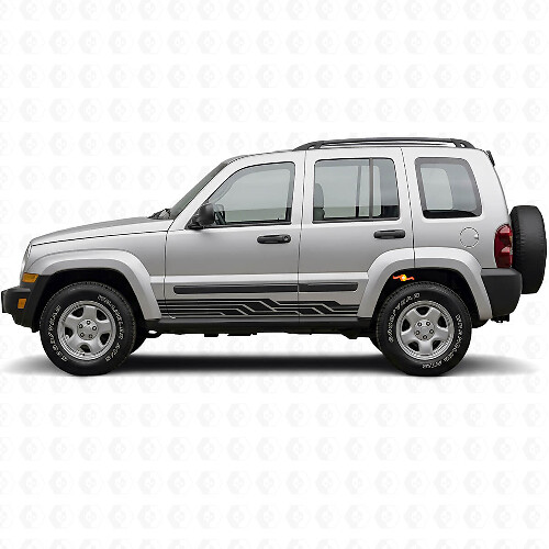 Adesivo Laterale in Vinile con Strisce Intrecciate per Jeep Liberty 2002-2012_1