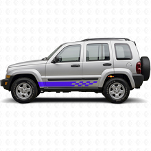 Adesivo in Vinile a Strisce a Scacchi Laterali per Jeep Liberty 2002-2012_2