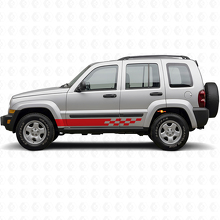 Adesivo in Vinile a Strisce a Scacchi Laterali per Jeep Liberty 2002-2012_3