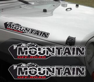 Coppia di set di decalcomanie Wrangler Mountain off road adesivi Jeep parafango cofano grafica TJ JK CJ YJ rubicon