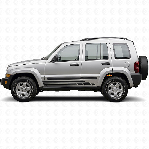 Kit Adesivi Laterali a Strisce Curve per Jeep Liberty 2002-2012_1
