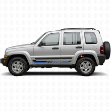 Adesivo in Vinile con Strisce Laterali a Scacchiera per Jeep Liberty 2002-2012_2