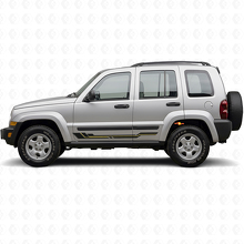 Adesivo in vinile a linee curve per pannello sottoporta Jeep Liberty 2002-2012_2