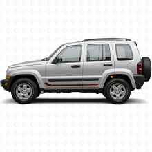 Adesivo in vinile a strisce laterali stile racing per Jeep Liberty 2002-2012_3
