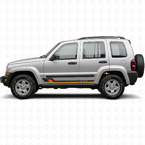 Adesivo in Vinile a Strisce Laterali Stile Vintage per Jeep Liberty 2002-2012_1