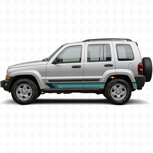 Adesivo Laterale in Vinile con Strisce Diritte Vintage per Jeep Liberty 2002-2012_2