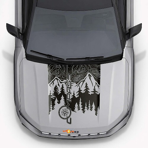 Adesivo in Vinile Stile Montagne per Cofano Jeep Compass 2026