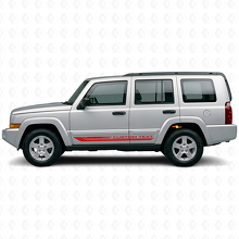 Adesivo in Vinile a Strisce Laterali Curve a Scacchi per Jeep Commander 2006-2010_3