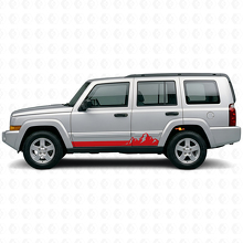 ADESIVO LATERALE VINILE CON STRETTE STRISCE SOTTILI A MONTAGNA PER JEEP COMMANDER 2006-2010_3