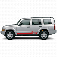 Adesivo laterale in vinile con strisce stile montagna per Jeep Commander 2006-2010_3