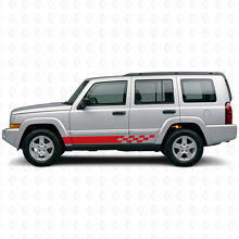 Adesivo Vinile Laterale con Strisce a Scacchiera per Jeep Commander 2006-2010_3